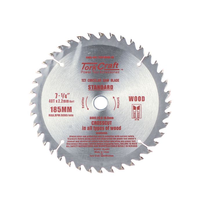 Tork Craft Contractors Circular Saw Blade 185mm x 40T TCD18540 ...