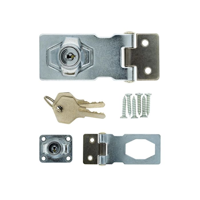 Fort Knox Chrome Plated Hasp & Cylinder Lock 63mm P2A80U | Chamberlain