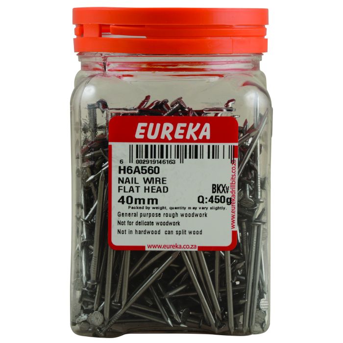 Eureka Flat Head Wire Nails 40mm - 450g Pack H6A560 | Chamberlain