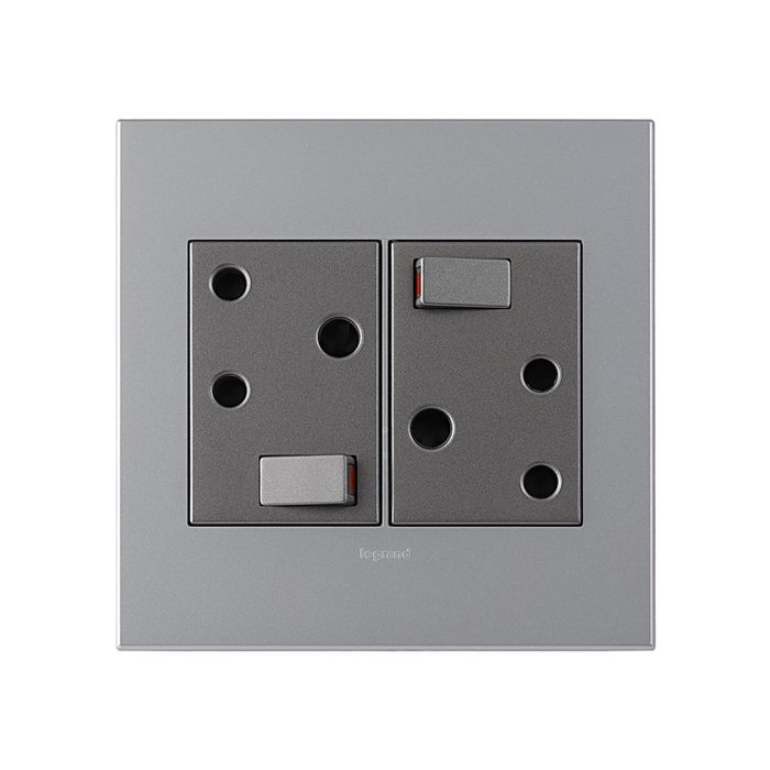 LEGRAND PD44MSA DOUBLE RSA SOCKET SOFT ALUMINIUM | Chamberlains ...