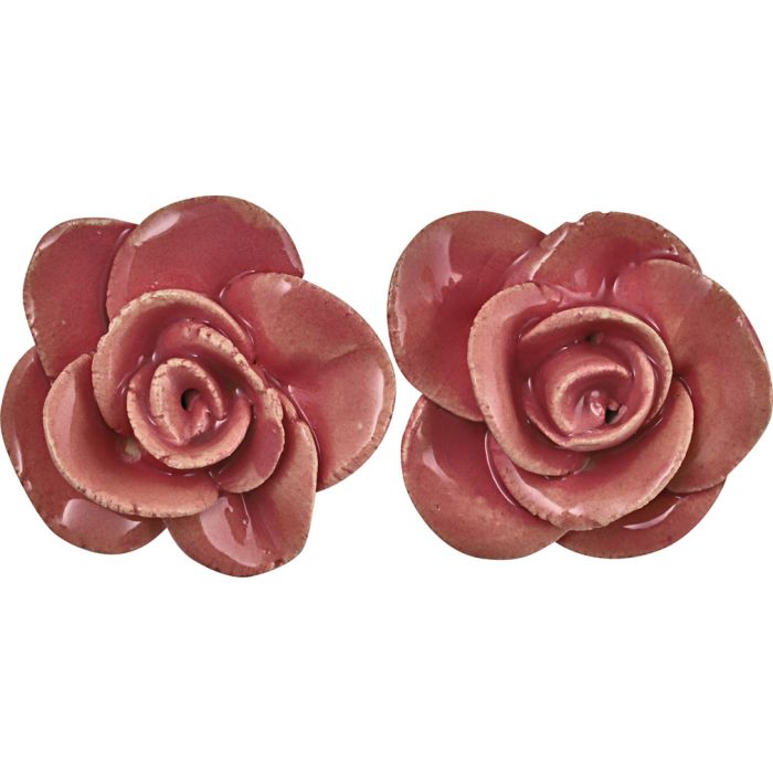 The Clay Club Pink Small Botanical Rose Mosaic Inserts - 2 Pack BOT-034 ...