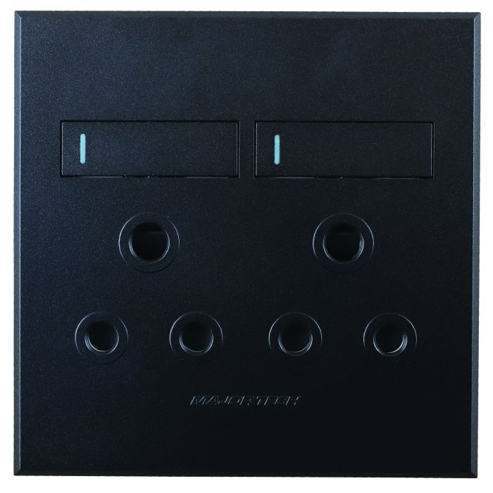 Veti 3 Graphite Double 2 RSA Wall Socket 4x4 3V22GG Chamberlain