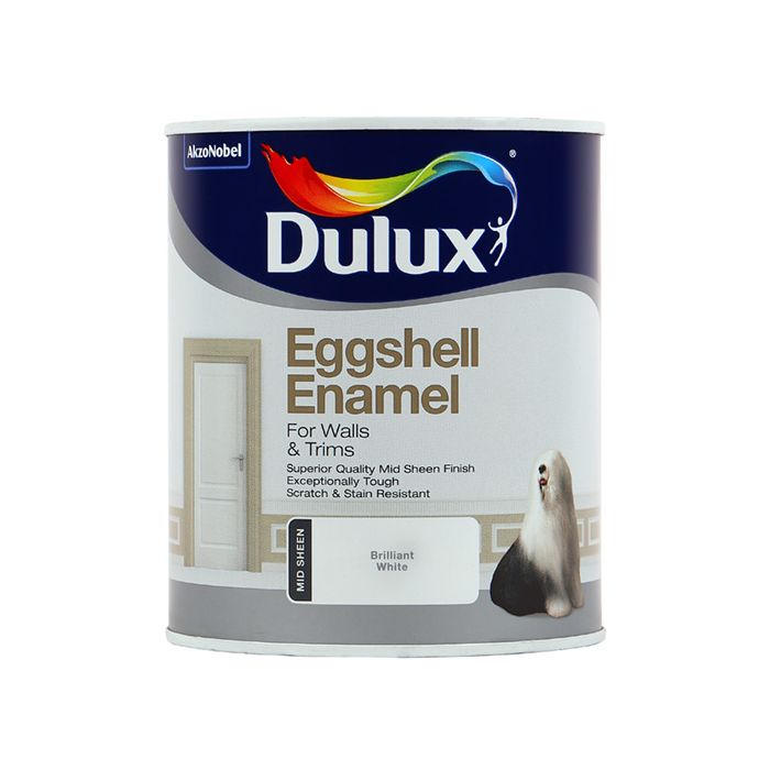 Dulux Eggshell Enamel White 1l Chamberlain 7794