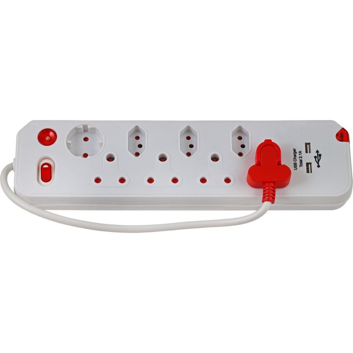 ELECTRICMATE CRE014 8-WAY SWITCHED USB MULTIPLUG WITH MEDIUM SURGE ...