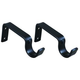 Finishing Touches Black Single Elements Bold Curtain Wall Bracket 32mm ...