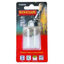 Tork Craft Mini 120 Grit Flap Wheel 29.5 x 5 x 3.2mm TC08440 | Chamberlain