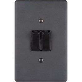 Lesco Matt Black 2-Lever 1-Way Light Switch 2x4 9242CSMBA | Chamberlain