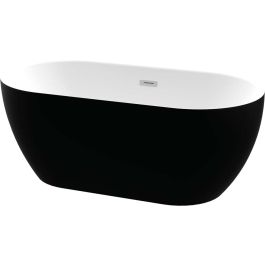 Luximo Matt Black Freestanding Zala Bath With Trap & Waste 1435mm ...