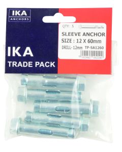 IKA Anchor Sleeve 12 x 60mm - 5 Pack TPSA1260