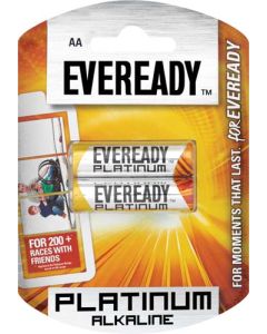 Eveready Platinum AA Batteries - 2 Pack LR6BP2