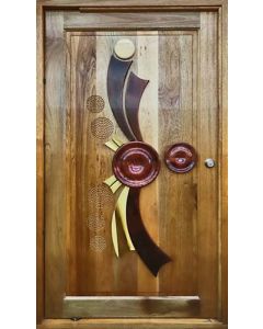 Hardwood Doors Flower 1.2 Di Pattern Pivot Door DISPIV15