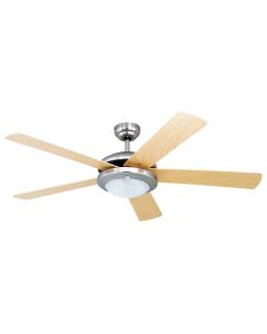 Eurolux Satin Chrome & Natural Comet Ceiling Fan F4NW