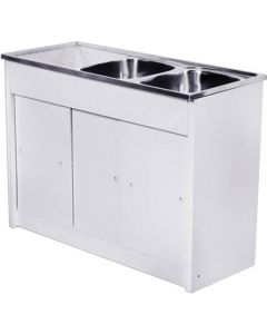 Cam Africa Stainless Steel Double End Bowl With Knock Down Kitchen Unit 1200 x 480 x 870mm KD1200/2