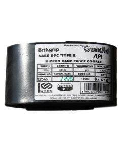 Black SABS Brickgrip DPC Plastic 110mm x 40m x 375mic 11000