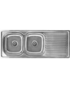 Cam Africa Stainless Steel Drop-In Double End Bowl Sink 1200 x 480mm DC1248L/DEB