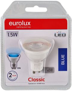 Eurolux 1.5W Blue GU10 LED Lamp G219BL