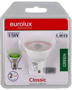 Eurolux 1.5W Green GU10 LED Lamp G219GN