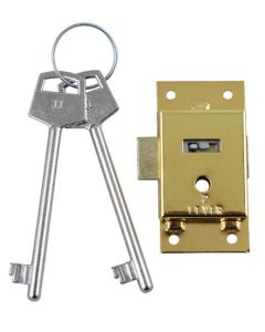 Mackie 2 Lever Brass Cupboard Lock Set 64mm 97005618 MAK05618