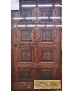 Hardwood Doors Dark Red Flamed 8 Panel Ruff Pivot Door DISPIV51A