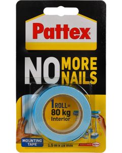 Pattex No More Nails 80kg Mounting Tape 19mm x 1.5m  HW2191617
