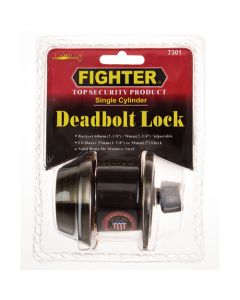 Fighter Antique Brass Single Cylinder Deadbolt Lock LDBSAC