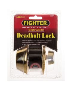 Fighter Polished Brass Single Cylinder Deadbolt Lock LDBSPB