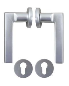 Euro Brass Aluminium Magnesium on Rose Roma Lever Handle EB0852