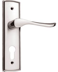 Satin Nickel Cylinder Vasari Lever Handle On Backplate BP8755