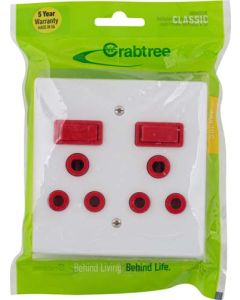 Crabtree Classic White Dedicated Double RSA Wall Socket 4x4 CT18079/101