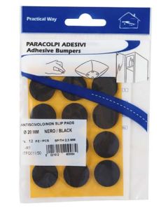 Practical Way Black Round Non-Slip Bumper 20 x 2.5mm ITNSBRB20