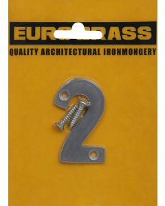 Euro Brass Aluminium Numeral No.2 50mm EB8162
