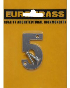 Euro Brass Aluminium Numeral No.5 50mm EB8165