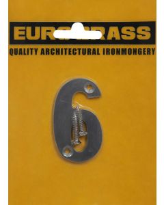 Euro Brass Aluminium Numeral No.6 50mm EB8166