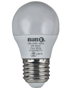 Ellies 5W Cool White E27 LED Golfball Lamp FLG45RE27C