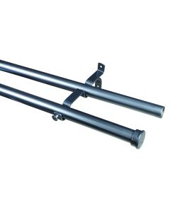 Décor Depot Gun Metal Double Pole Curtain Rail Set 28mm x 2.5m GYPOL25DGM