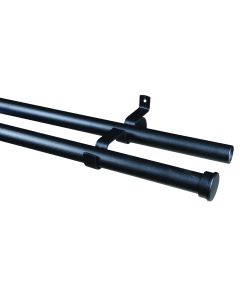 Décor Depot Black Double Pole Curtain Rail Set 28mm x 1.5m GYPOL15DMB