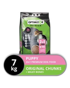 Optimizor Premium Puppy 2-In-1 Milky Bones Dog Food 7kg RI530007