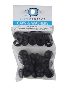 ViewProtect Black Cover Caps & Washers - 24 Pack CW-BLK