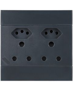 Veti 2 Charcoal 2 New RSA & 2 RSA Wall Socket 4x4 2VC224