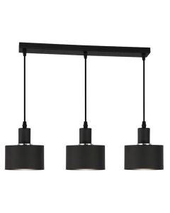 Bright Star Black Metal 3-Light Pendant Light PEN246/3