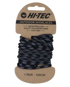 Hi-Tec Black & Grey Outdoor Shoelaces 1200mm O007395/031