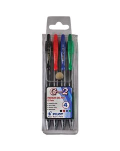 Pilot 4 Piece G2 Basic Pens 0.7mm BL-G2-7-BA-W4