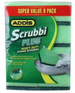 Addis Green Scrubbi Kitchen Cleaning Sponge - 8 Pack 90335