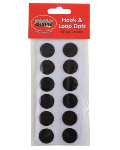 Crazy Craft Black Round Hook & Loop Pads HLBD