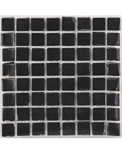 Mosaic Warehouse Black Clear Glass Mosaic Tiles 100 x 100mm P-FTMS086/10