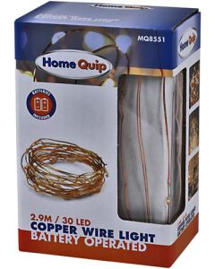 Home Quip Battery Operated Copper Wire LED Lights 2.9m MQ8551