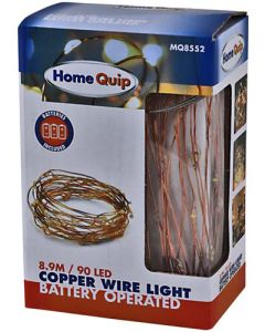 Home Quip Battery Operated Copper Wire LED Lights 8.9m MQ8552