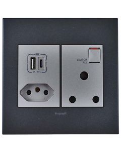 Legrand Graphite Arteor USB Type-A & Type-C Combo Socket PMONU44MGP