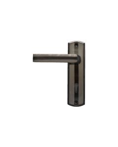 Samson Black & Satin Nickel Keyhole 6" Boticelli Lever Handle On Backplate 3 Lever Lockset LSK-06050BL