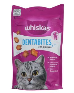 Whiskas Dentabites Chicken Cat Treats 50g CD53G